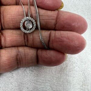 Arinza Dancing Moissanite Diamond 925 Sterling Silver Necklace